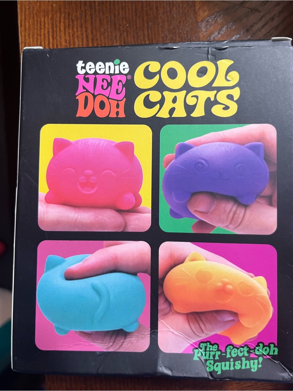 Brand new Nee Doh Cool Cats Squishy Toy Set - Purple, Teal, Pink - Picture 2 of 2
